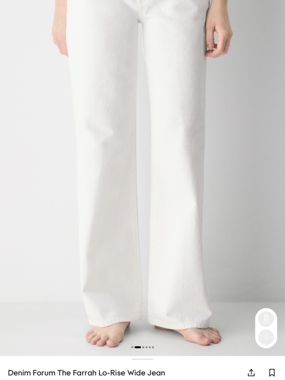 Aritzia White Wide-Leg Jeans - Flare Fit